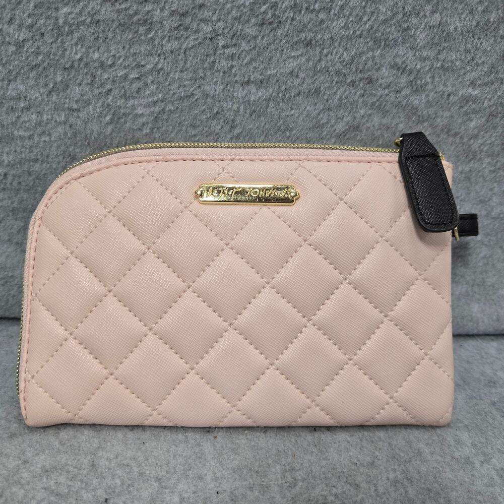 Betsey Johnson Pink Zip Around Cosmetic Pouch
